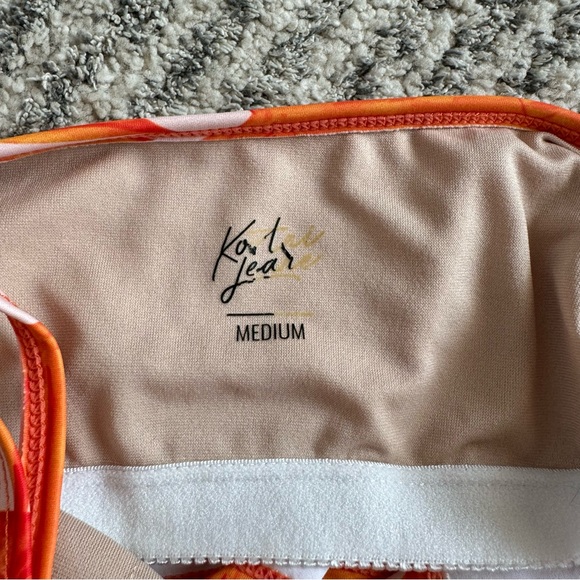 Kortni Jeane KJ Orange Palm Square Neck Swim Top - Picture 4 of 4